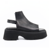 Women's chunky platform velcro sandal italian munice nero by Lofina