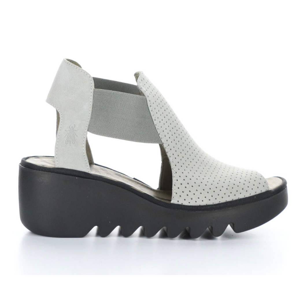 Women's biga concrete peep toe wedge sandal by Fly London
