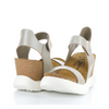 Women's gogo silver cork wedge sandal by Fly London