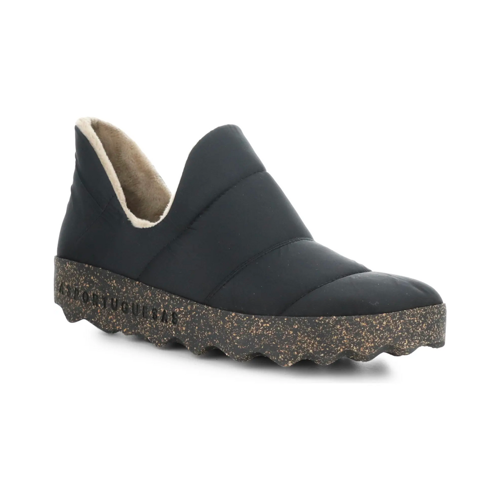 Women's crus black vegan quilted boot by Asportuguesas