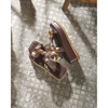 Women's pyramid t brown fashion studded sandal by ALL BLACK