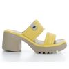 Women's mava yellow block heel sandal by Fly london