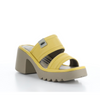 Women's mava yellow block heel sandal by Fly london