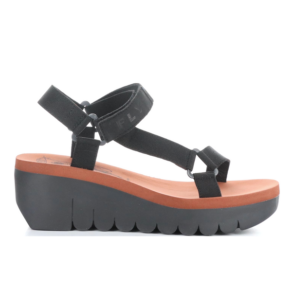 BLACK & BRICK YEFA SANDAL Women's Sandals Platforms Fly London    