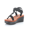 Women's black & brick yefa sandal wedge by Fly london
