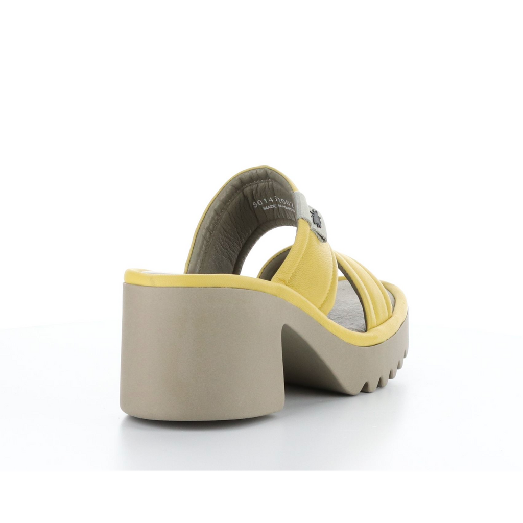 Women's mava yellow block heel sandal by Fly london