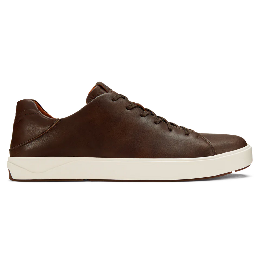 Men's LAE'AHI LI'ILI dark wood lace up leather sneaker by Olukai