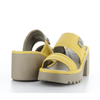 Women's mava yellow block heel sandal by Fly london