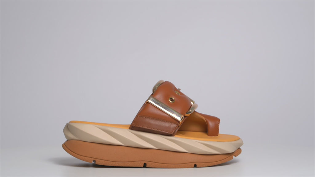 Women's mellow glow brown platform sandal by 4ccccees