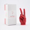 handmade candle hand victory peace sign red with gift box by 54 Celsius