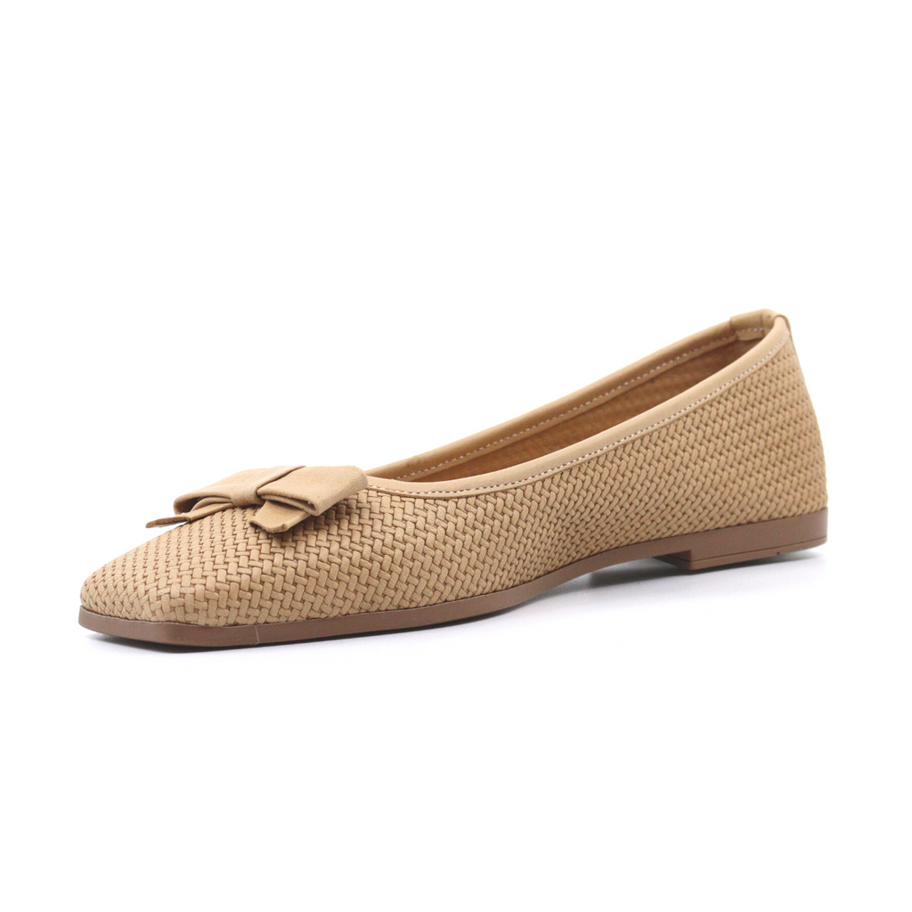 Women's sorrento cappuccino woven leather ballet flat by Ateliers