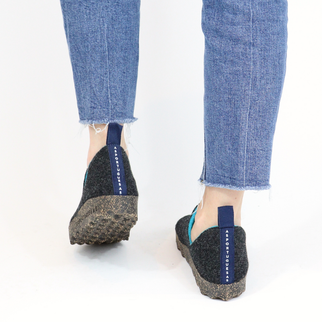 Women's city anthracite casual shoe by Asportuguesa