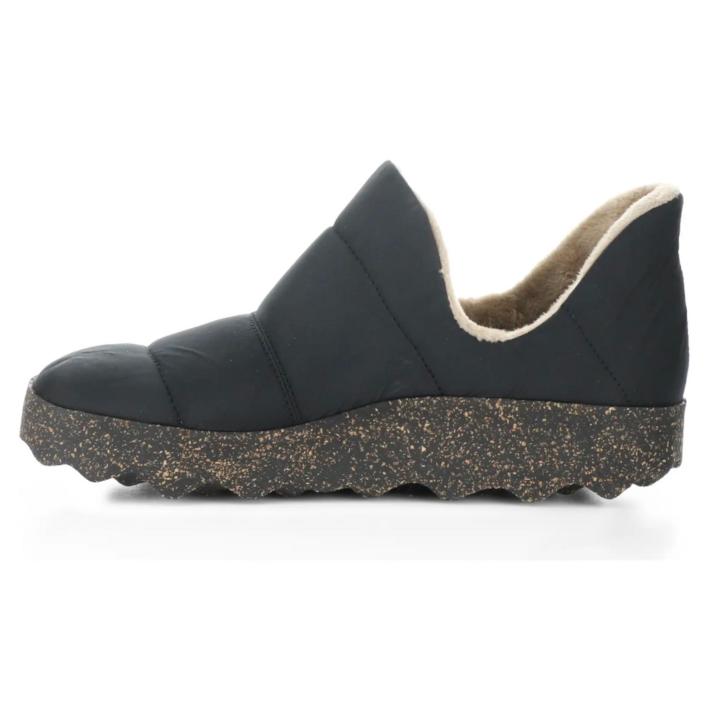 Women's crus black vegan quilted boot by Asportuguesas