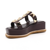 Women's pyramid t brown fashion studded sandal by ALL BLACK
