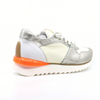 Women's ruffle silk platino vela Italian sneaker by Andia Fora