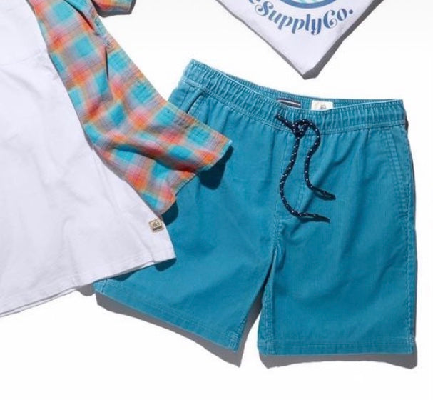 Men's Noah corduroy teal shorts by surfside supply