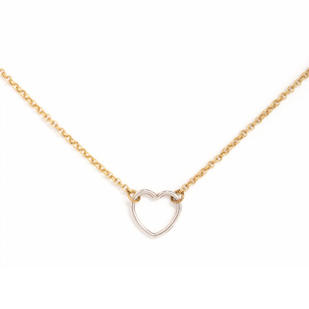 STERLING SILVER HEART NECKLACE BY COLLARBONE JEWELRY