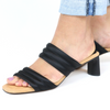 Women's dress heel sandal Shoe the Bear sylvi padded strap black satin
